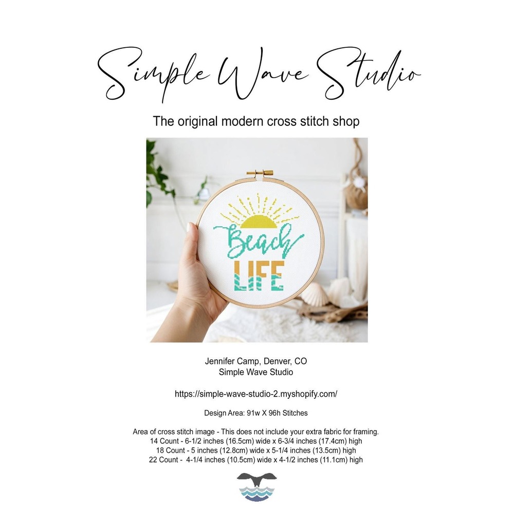 Beachy‎ Beach Life Counted Cross Stitch Pattern